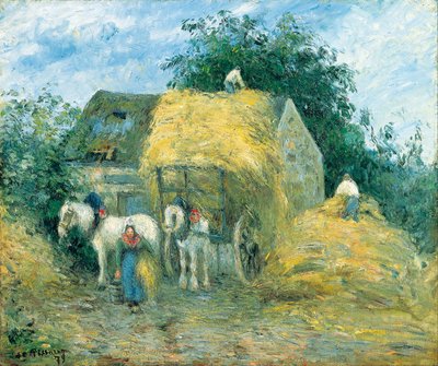 Vozík na seno, Montfoucault od Camille Jacob Pissarro