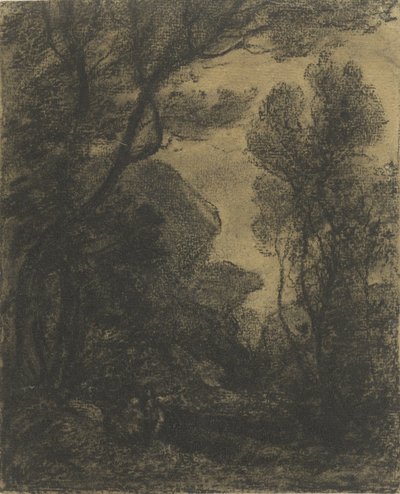 Výhled na les v noci od Camille Corot
