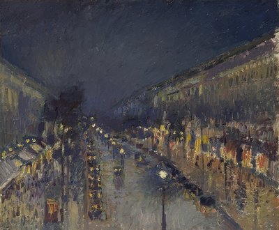 Boulevard Montmartre v noci. 1897 od Camille Jacob Pissarro