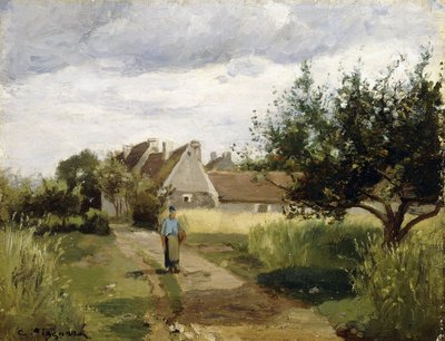 Vchod do vesnice, c.1863 od Camille Jacob Pissarro