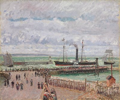 Vjezd do přístavu Le Havre a západní vlnolamy, světelně šedé počasí; Vjezd do přístavu Le Havre a západní vlnolam, jasně šedé počasí, 1903 od Camille Jacob Pissarro