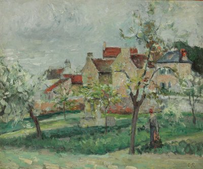 Kvetoucí Plum Tress, Pontoise; Švestky v květu, Pontoise, c.1876 od Camille Jacob Pissarro