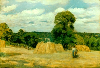 Sklizeň v Montfoucault, 1876 od Camille Jacob Pissarro
