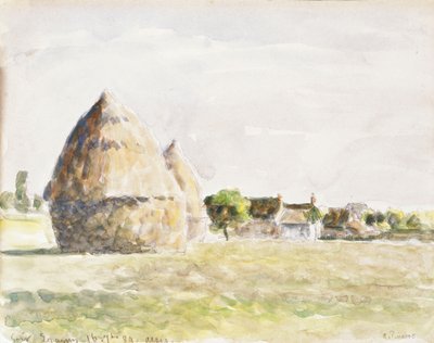 Kupka sena, večer Eragny; The Haystack, Evening Eragny, 1889 od Camille Jacob Pissarro
