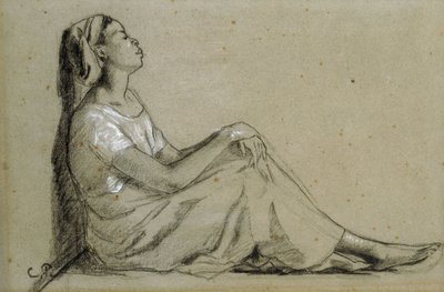 Mladá černoška Sedící, 1855-57 od Camille Jacob Pissarro