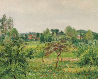 červen, deštivé počasí, Eragny; Červen, deštivé počasí, Eragny, 1898 od Camille Jacob Pissarro