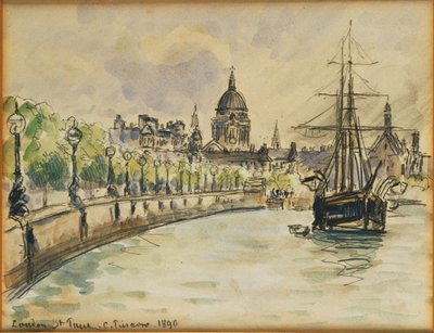 Londýn, katedrála svatého Pavla, 1890 od Camille Jacob Pissarro