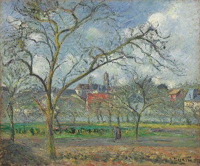 Orchard v Saint-Ouen-l"Aumone v zimě; Orchard v Saint-Ouen-l"Aumone v zimě, 1877 od Camille Jacob Pissarro