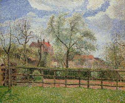 Hrušně a květiny v Eragny, ráno, 1886 od Camille Jacob Pissarro