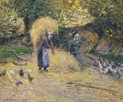 Rolníci Heaving Straw, Montfoucault, 1875 od Camille Jacob Pissarro
