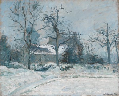 Pietteův dům v Montfoucault, Snow Effect, 1874 od Camille Jacob Pissarro