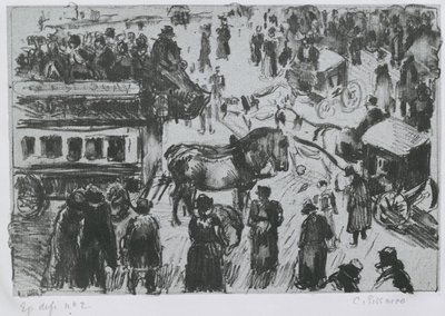 Place du Havre, v Paříži, c. 1897 (litografie na zinku) od Camille Jacob Pissarro
