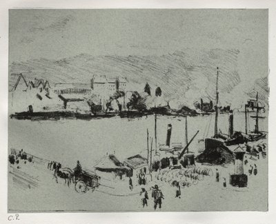 Quai Boieldieu v Rouen, c. 1896. od Camille Jacob Pissarro