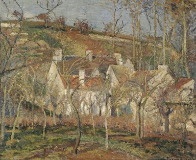 Červené střechy, roh vesnice, zima, 1877 od Camille Jacob Pissarro