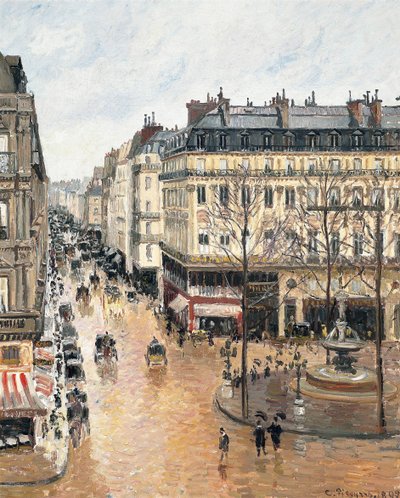 Rue Saint-Honoré odpoledne. Efekt deště, 1897 od Camille Jacob Pissarro