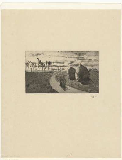 Soumrak s kupkami sena Crepuscule avec Nábytek od Camille Jacob Pissarro