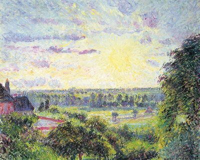 Západ slunce v Eragny, 1891 od Camille Jacob Pissarro