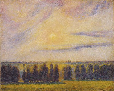 Západ slunce v Èragny, 1890 od Camille Jacob Pissarro