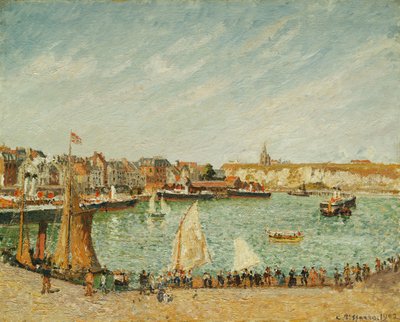 Odpolední slunce, vnější přístav Dieppe; Odpoledne, slunce, vnější přístav Dieppe, 1902 od Camille Jacob Pissarro