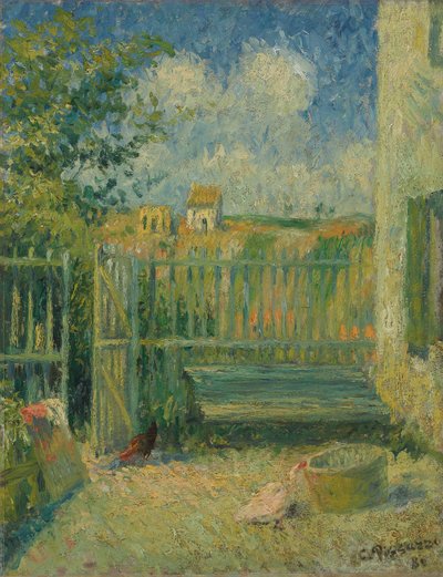 Nádvoří Maison Rondest, Pontoise; Nádvoří domu Rondest, Pontoise, 1880 od Camille Jacob Pissarro