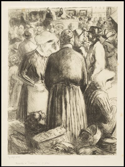 Trh v Pontoise, kolem roku 1895 od Camille Jacob Pissarro