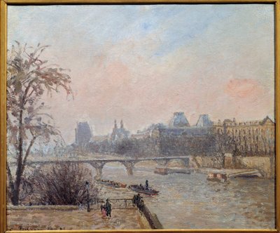 Seina a Louvre v roce 1903 Obraz Camille Pissarro (1830-1903) 1903 Ne. 0,46x0,55 m Paříž, musee d