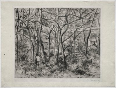 Zalesněná krajina v LHermitage, Pontoise, 1879. od Camille Jacob Pissarro