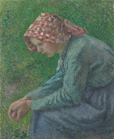 Sedící rolnice od Camille Pissarro