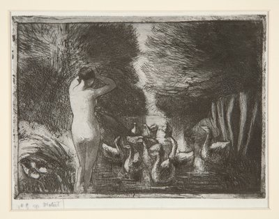 Koupající se s husami (koupající se s husami) od Camille Pissarro