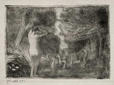Koupaliště a husy od Camille Pissarro