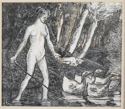 Koupající se s husami, 1895 od Camille Jacob Pissarro