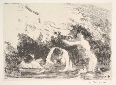 Koupající se ve stínu zalesněných břehů, 1894. od Camille Jacob Pissarro