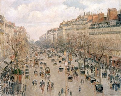 Boulevard Montmartre, odpolední slunce od Camille Jacob Pissarro