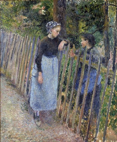 "Rozhovor"" Obraz Camille Pissarro (1830-1903) cca 1881 Rozměr 65,3 x 54 cm Národní muzeum západního umění, Tokio od Camille Pissarro