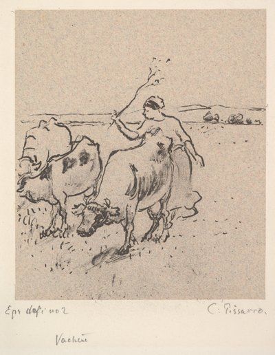 Cowherd, ca. 1899. od Camille Jacob Pissarro