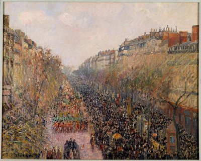 Den Mardi Gras na Boulevard Montmartre v Paříži v roce 1897 Obraz Camille Pissarro (1830-1903) 1897 Los Angeles. Muzeum kladiva od Camille Jacob Pissarro