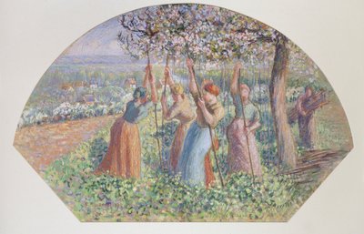 Design pro fanouška: The pea stakers, 1890 od Camille Pissarro