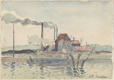 Továrna na Oise v Pontoise, 1873. od Camille Pissarro