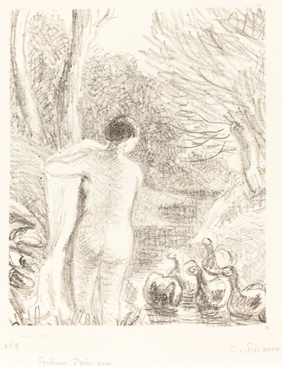 Nahá husí dívka, c. 1897. od Camille Pissarro