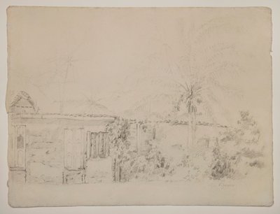 Domy a palmy od Camille Pissarro
