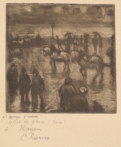 Impressions of Rain, Rouen, 1883. od Camille Jacob Pissarro