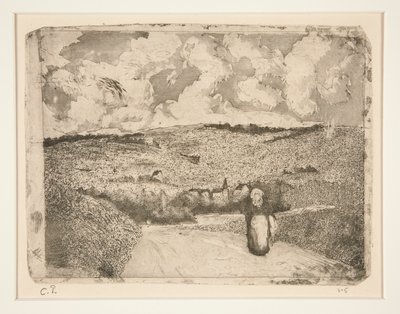La Femme sur la route (Žena na cestě) od Camille Pissarro