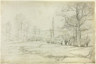 Krajina v Montfoucault od Camille Pissarro