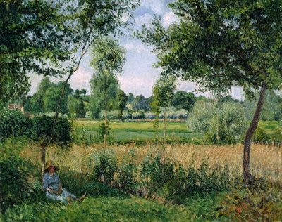 Ranní sluneční efekt, Eragny od Camille Pissarro