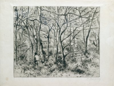 Krajina pod lesem, v Ermitáž Pontoise, 1879 od Camille Pissarro