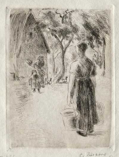 Rolnice nesoucí kbelíky od Camille Pissarro