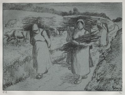 Rolníci nesoucí buřty od Camille Pissarro