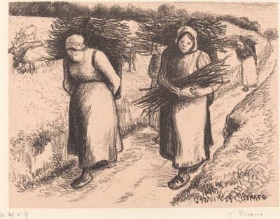 Rolníci nesoucí hole od Camille Pissarro