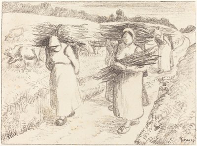Rolníci nesoucí hole Rolníci nesoucí hole, 1896. od Camille Pissarro
