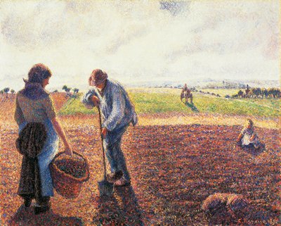 Rolníci na poli, Eragny od Camille Pissarro